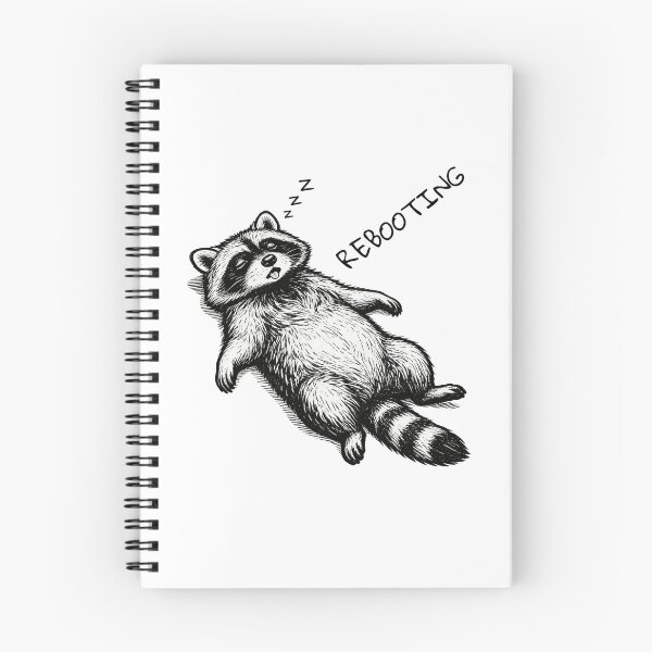 Item preview, Rebooting Raccoon – Low Battery Mood designed and sold by moodiecatshop.
