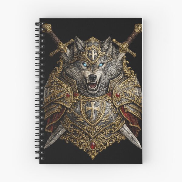 Item preview, Templar Wolf Knight Embroidery | Medieval Warrior Crest Luxury Gothic Design designed and sold by Emoji Emblems.