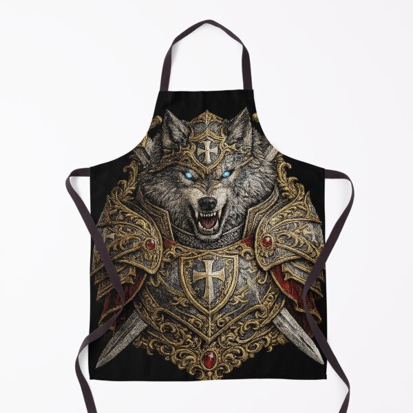 Item preview, Templar Wolf Knight Embroidery | Medieval Warrior Crest Luxury Gothic Design designed and sold by Emoji Emblems.