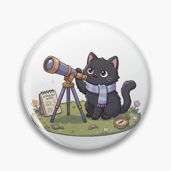 Item preview, Cute Black Cat Stargazing designed and sold by MzulhilmiZam.
