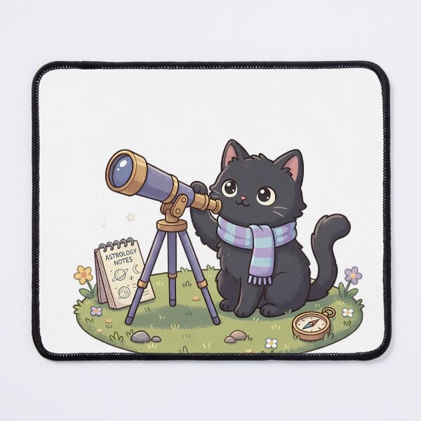 Item preview, Cute Black Cat Stargazing designed and sold by MzulhilmiZam.