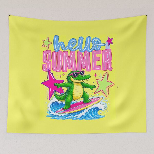 Item preview, Hello Summer Surfing Alligator Fanny Gifts For Surfing Lover designed and sold by MalwasBasket.