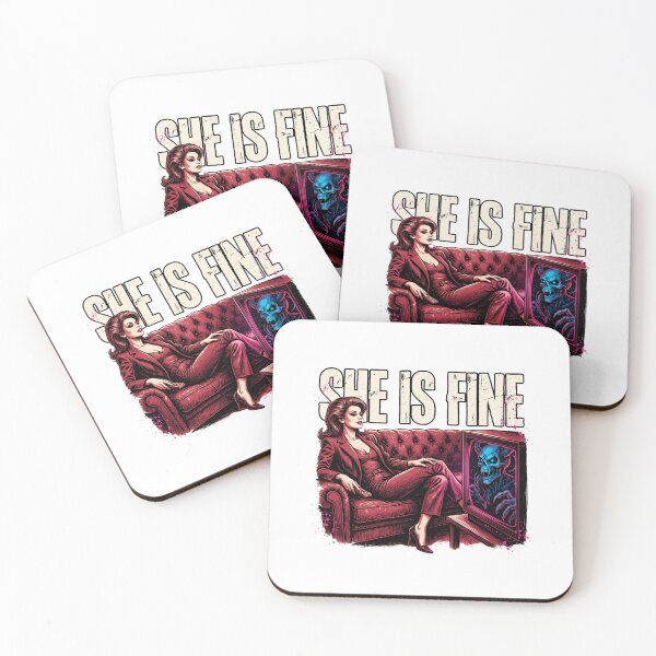 Item preview, She Is Fine, Horror Woman Demon TV Funny Dark Humor Vintage 80s designed and sold by CryptReel.