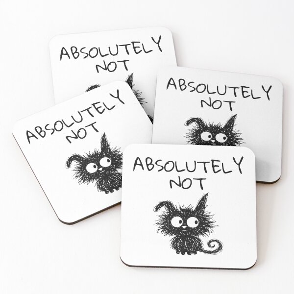 Item preview, Funny Black Cat – ABSOLUTELY NOT Mood | Doodle Cat Meme designed and sold by moodiecatshop.