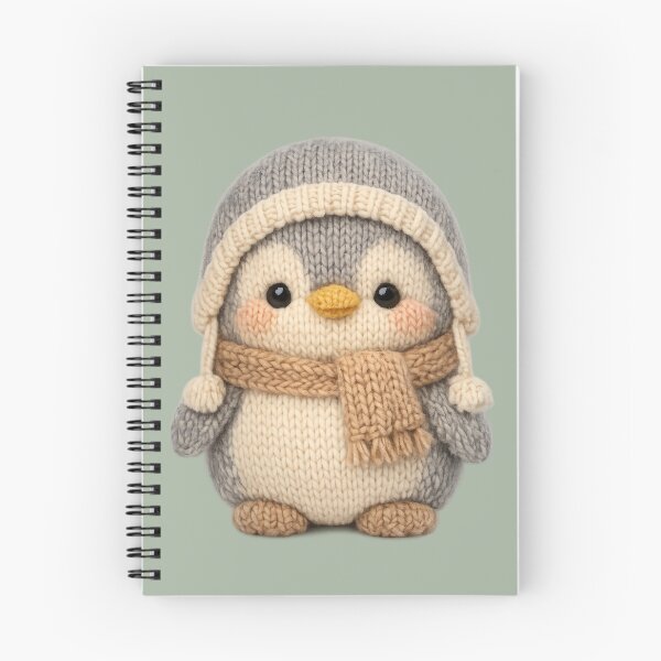 Item preview, Cute Knitted Penguin Plush | Kawaii Cottagecore Knitted Animal Art designed and sold by PopCulturePixel.