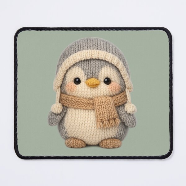 Item preview, Cute Knitted Penguin Plush | Kawaii Cottagecore Knitted Animal Art designed and sold by PopCulturePixel.