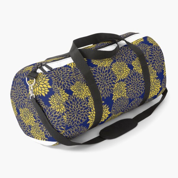 Item preview, Japanese Chrysanthemum Floral Pattern - Elegant Navy Blue and Yellow Wagara designed and sold by vekotpu.