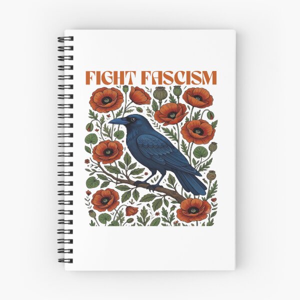 Item preview, Fight Fascism Raven Poppy Flowers Gothic Anti Fascist Protest designed and sold by PixlCrypt.