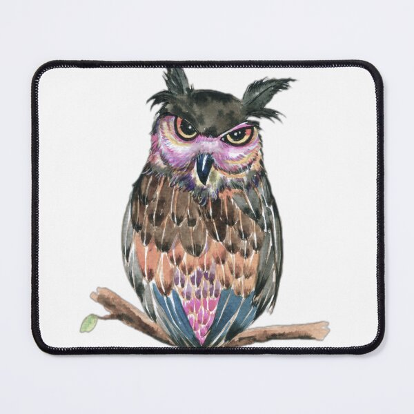 Item preview, Colorful Wise Owl Perched on Branch designed and sold by DailyDoodlesBySumbul.