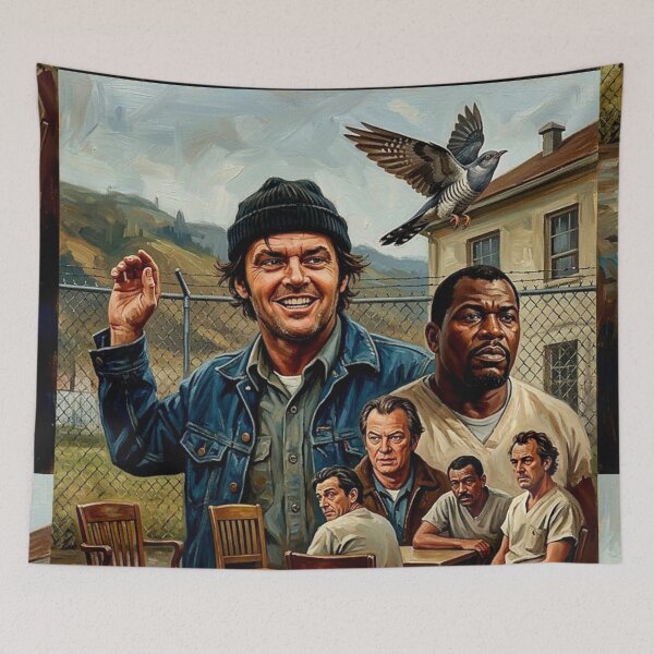 Item preview, One Flew Over the Cuckoo's Nest Retro Psychological Drama Tribute Art Movie Poster designed and sold by Art's Diner.