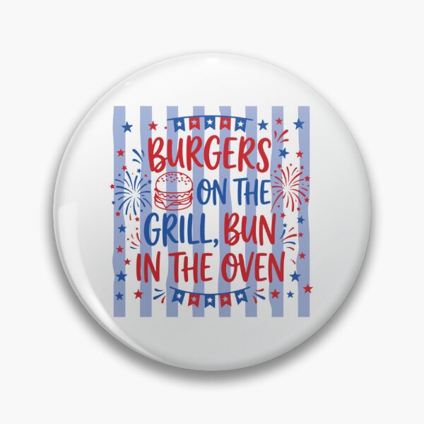 Item preview, Retro Burgers On The Grill Bun in The Oven Pregnant  designed and sold by Ali-printshop.