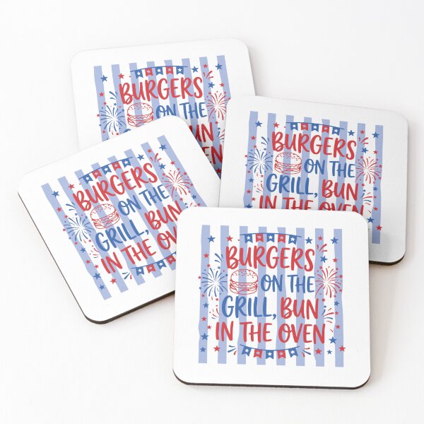 Item preview, Retro Burgers On The Grill Bun in The Oven Pregnant  designed and sold by Ali-printshop.