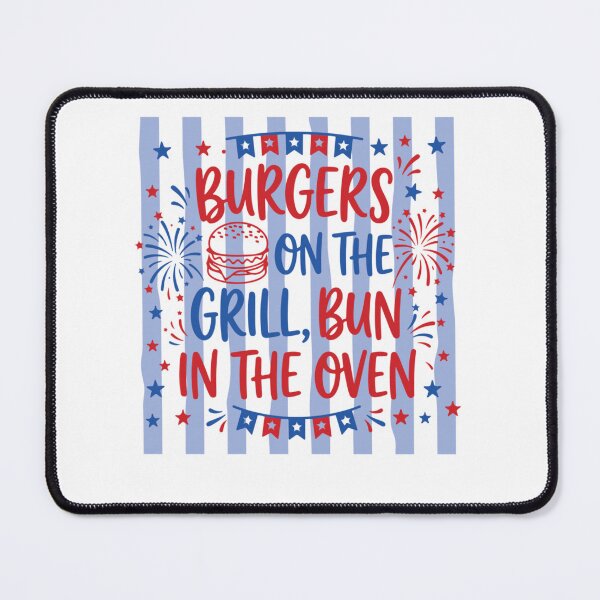 Item preview, Retro Burgers On The Grill Bun in The Oven Pregnant  designed and sold by Ali-printshop.