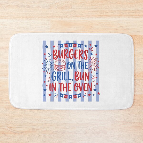Item preview, Retro Burgers On The Grill Bun in The Oven Pregnant  designed and sold by Ali-printshop.
