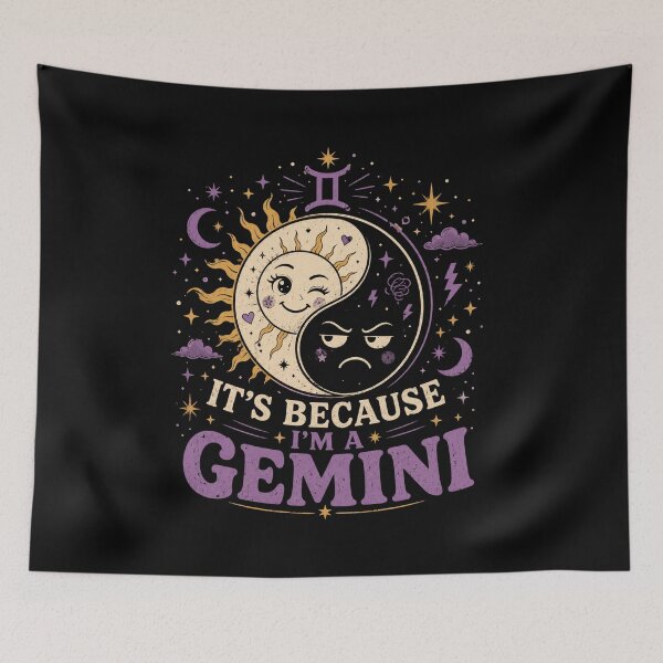 Item preview, It's Because I'm a Gemini Funny Zodiac Yin Yang Astrology Design designed and sold by La-Nuna.