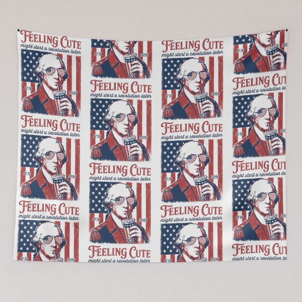 Item preview, Feeling Cute Might Start A Revolution Later George Washington Patriotic Boba Tea designed and sold by PixlCrypt.