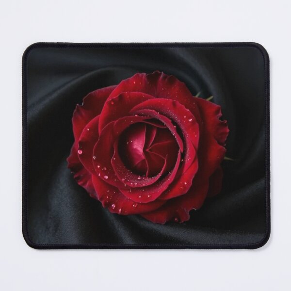 Item preview, Red Rose on Black Silk | Dark Romantic Floral Wall Art designed and sold by WitchyBotanicaArt.