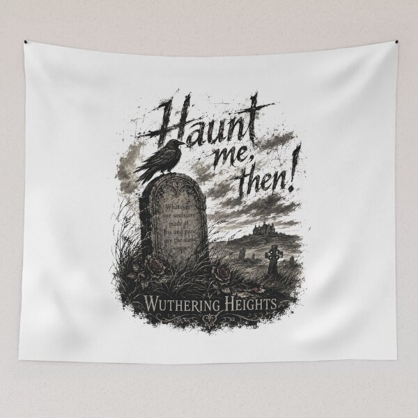 Item preview, Wuthering Heights Whatever Our Souls Are Made Of Quote Gothic Raven Tombstone designed and sold by Fenay Designs.