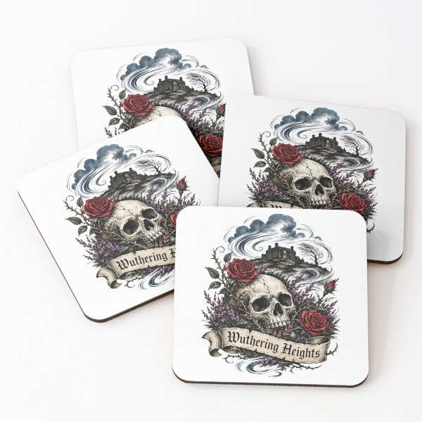 Item preview, Wuthering Heights Gothic Skull and Red Roses Book Aesthetic designed and sold by Fenay Designs.