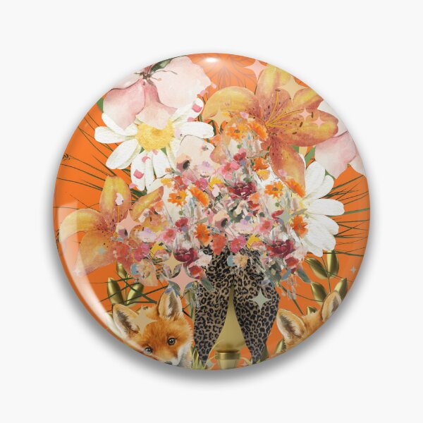 Item preview, Potted floral design art in orange shades designed and sold by Extremeallie.
