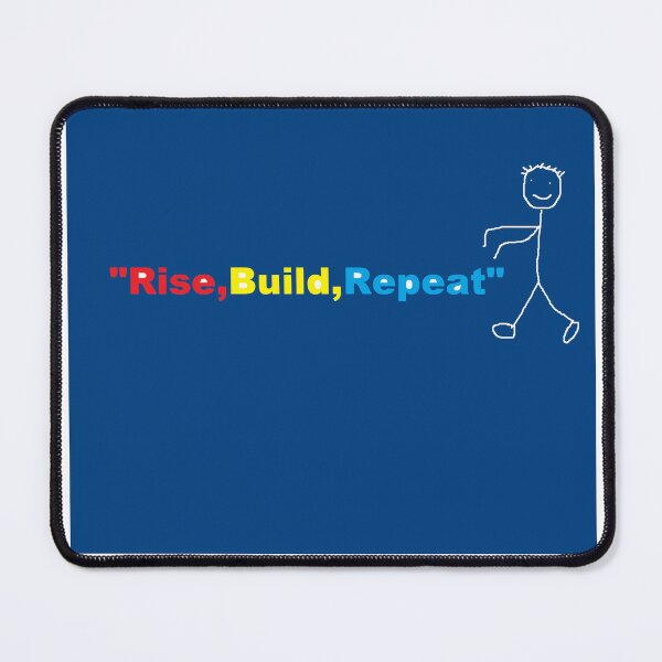 Item preview, Rise,Build,Repeat stick figure motivation quotes designed and sold by Road Rouch Gallery.