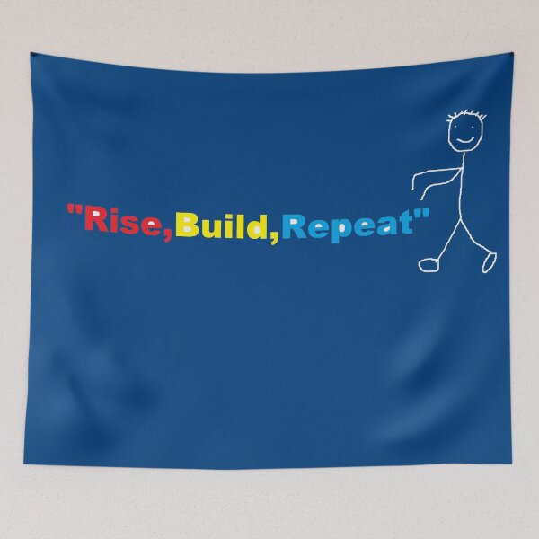 Item preview, Rise,Build,Repeat stick figure motivation quotes designed and sold by Road Rouch Gallery.