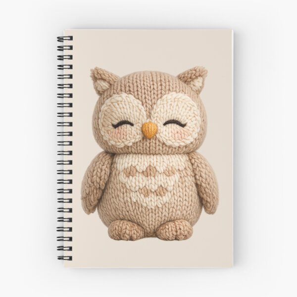 Item preview, Cute Knitted Owl Plush | Kawaii Cottagecore Woodland Animal Art designed and sold by PopCulturePixel.