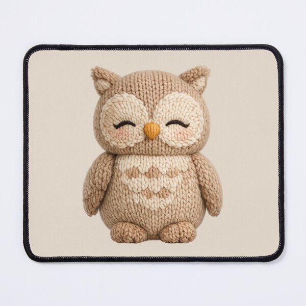 Item preview, Cute Knitted Owl Plush | Kawaii Cottagecore Woodland Animal Art designed and sold by PopCulturePixel.
