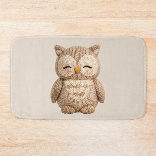 Item preview, Cute Knitted Owl Plush | Kawaii Cottagecore Woodland Animal Art designed and sold by PopCulturePixel.