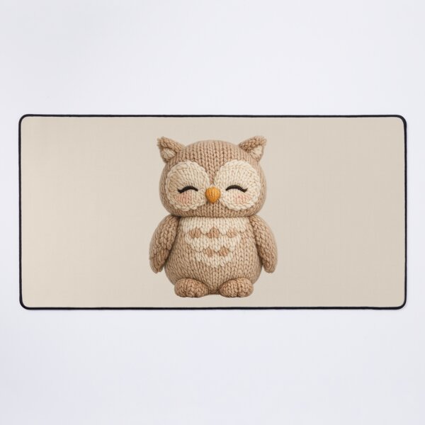 Item preview, Cute Knitted Owl Plush | Kawaii Cottagecore Woodland Animal Art designed and sold by PopCulturePixel.