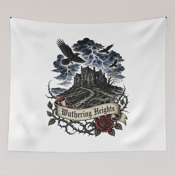 Item preview, Wuthering Heights Manor Dark Academia Gothic Ravens and Storm designed and sold by Fenay Designs.
