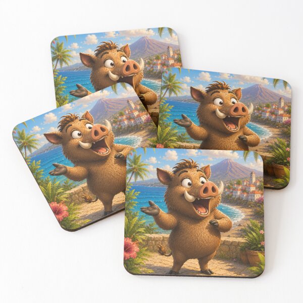 Item preview, Grugnolina the Chatty Boar — Always Something to Say Tenerife designed and sold by CanaryVibesArt.