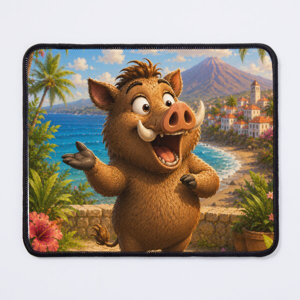 Item preview, Grugnolina the Chatty Boar — Always Something to Say Tenerife designed and sold by CanaryVibesArt.