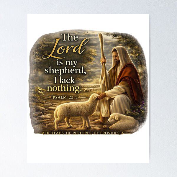 Item preview, The Lord Is My Shepherd, I Lack Nothing.” – Psalm 23:1 designed and sold by KINGDOM GOLD STUDIO.