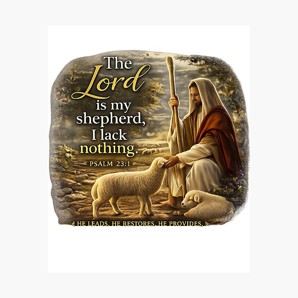 Item preview, The Lord Is My Shepherd, I Lack Nothing.” – Psalm 23:1 designed and sold by KINGDOM GOLD STUDIO.