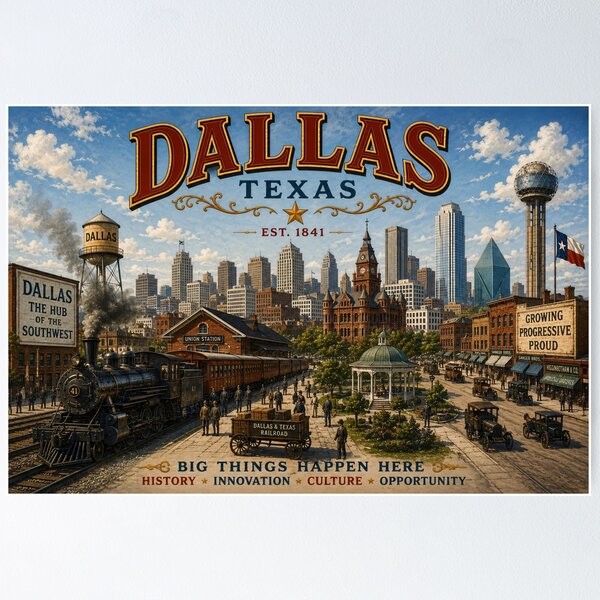 Item preview, Dallas, Texas designed and sold by StudioBloodmoon.