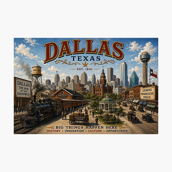 Item preview, Dallas, Texas designed and sold by StudioBloodmoon.