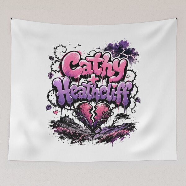 Item preview, Cathy and Heathcliff Wuthering Heights Y2K Graffiti Dark Romance designed and sold by Fenay Designs.
