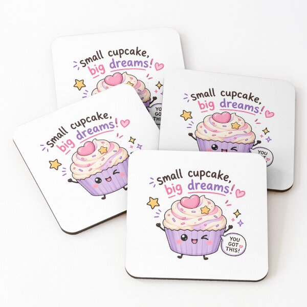 Item preview, Small Cupcake Big Dreams Cute Motivation Sticker designed and sold by Snikdha.