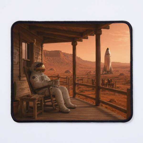 Item preview, Astronaut relaxing at his ranch on Mars designed and sold by WiseBow.