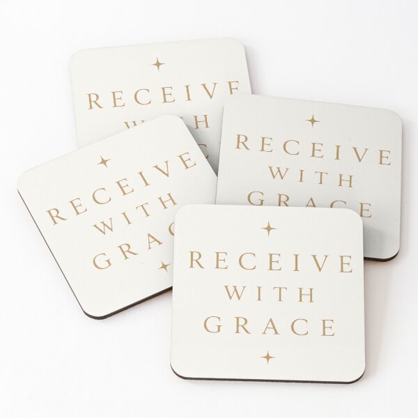 Item preview, Receive With Grace – Minimalist Typography Shirt | Soft Abundance | Quiet Luxury Aesthetic designed and sold by BeaVibes.