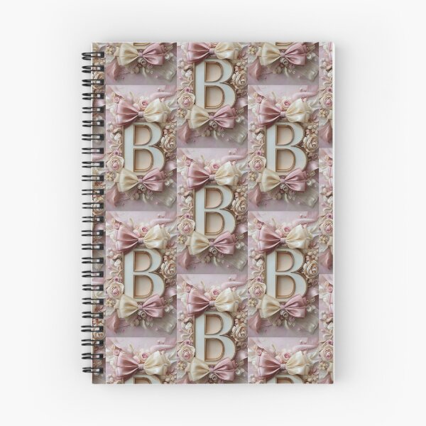 Item preview, Floral Letter B – Elegant Monogram with Roses and Satin Bows designed and sold by SatinPosterCo.