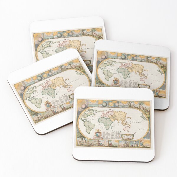 Item preview, Vintage Map of the Earth 1681 Print designed and sold by Bart4jesus.