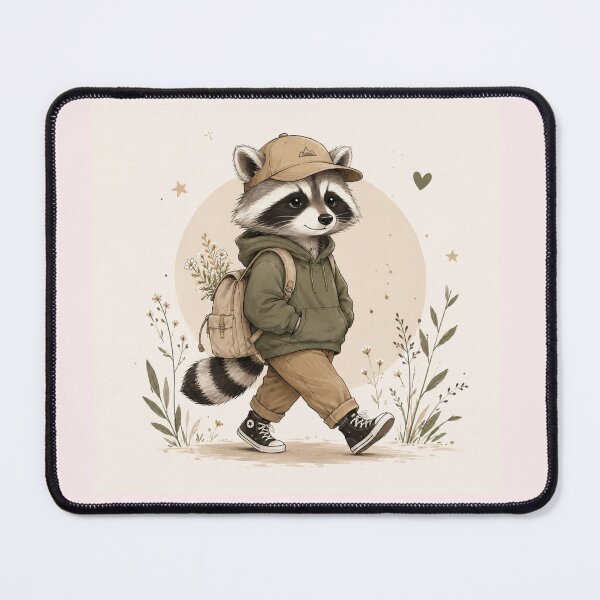 Item preview, Cute Walking Raccoon Illustration designed and sold by layalistoresa.