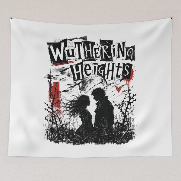Item preview, Wuthering Heights Cathy and Heathcliff Silhouette Post Punk Gothic designed and sold by Fenay Designs.
