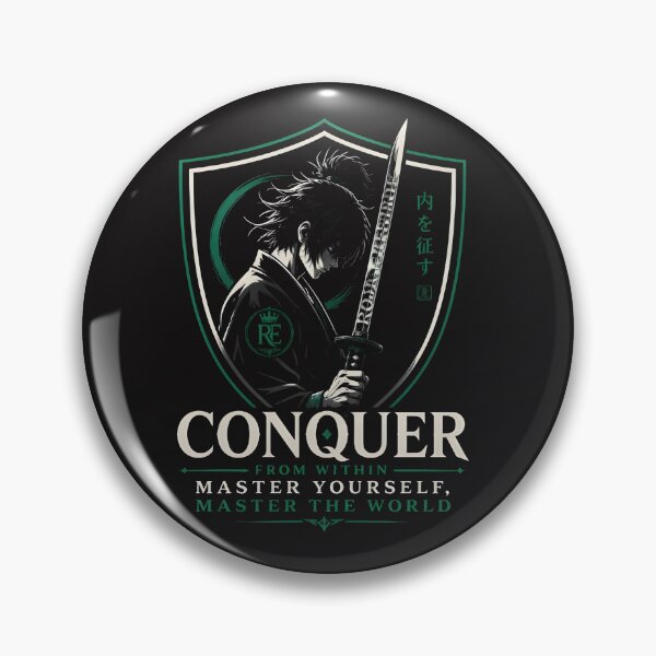 Item preview, Conquer From Within Motivational Shield Crest Design designed and sold by RoyalEarthstore.