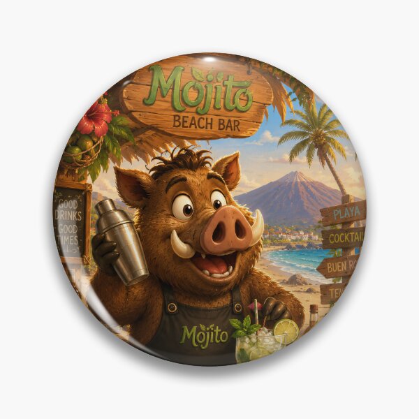 Item preview, Mojito the Bartender Boar — Tenerife Beach Bar designed and sold by CanaryVibesArt.
