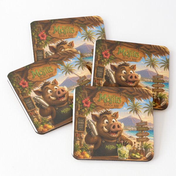 Item preview, Mojito the Bartender Boar — Tenerife Beach Bar designed and sold by CanaryVibesArt.