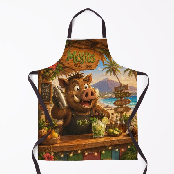 Item preview, Mojito the Bartender Boar — Tenerife Beach Bar designed and sold by CanaryVibesArt.