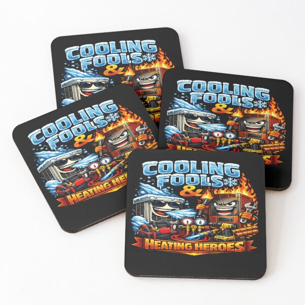 Item preview, Cooling Fools & Heating Heroes - Funny HVAC Tech Cartoon Design designed and sold by FrozenHeat97.